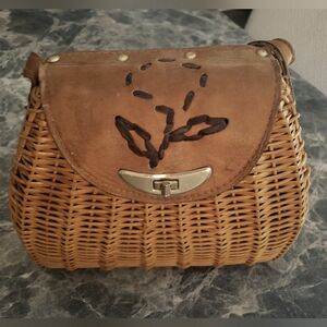 Vintage 1950's Wicker Purse Good Condition